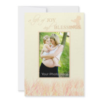 Pink grass baby shower invitation