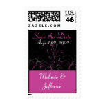 Pink, Gray and Black Save the Date Stamp