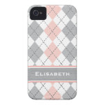 Pink Gray Argyle iPhone 4 Case-Mate Cover Preppy