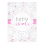 pink gray butterflies baby shower invitation invitations