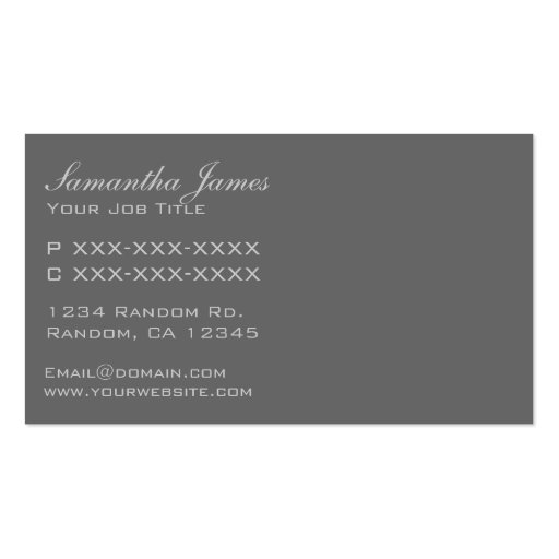 Pink gray chevron pattern business cards (back side)