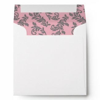 Pink Grey Damask Envelope envelope
