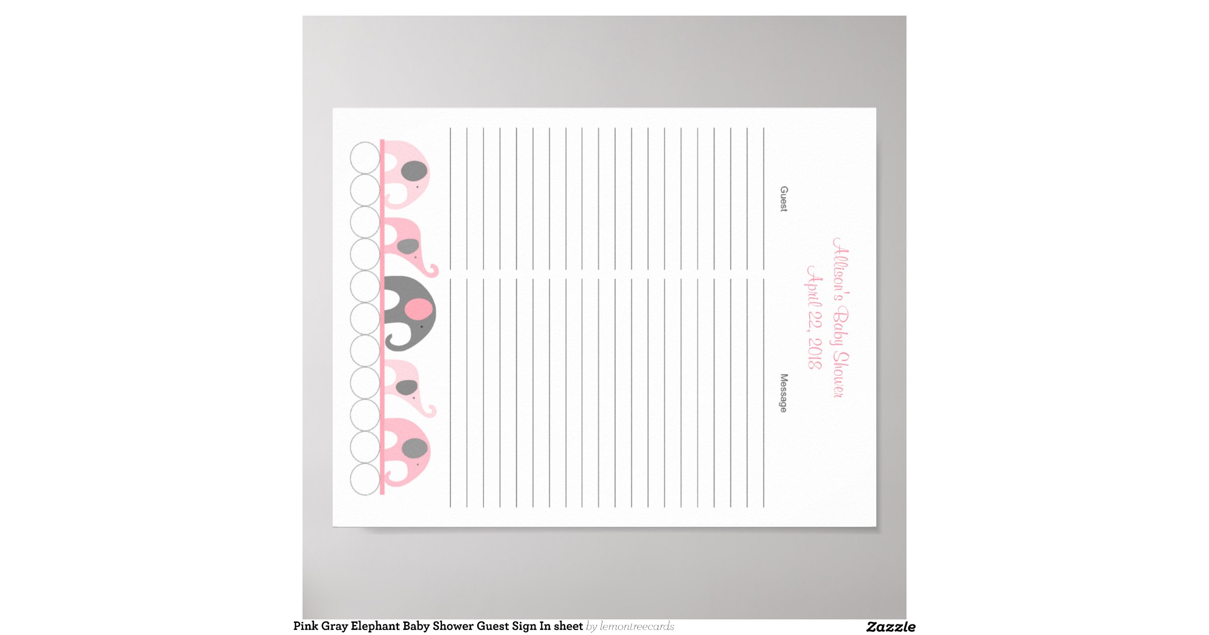 sign in sheet for baby shower