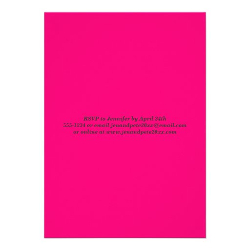 Pink, Gray Lovebirds & Hearts Wedding Invitation