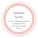 Pink gray medallion modern circle address label stickers