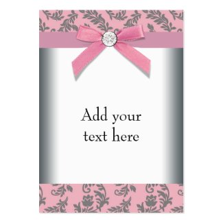 Pink Grey Swirl Damask Multi Purpose Card profilecard