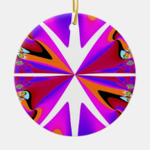 Pink Green 2 Designs in 1 Christmas Ornament