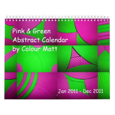 Pink & Green Abstract 2011 Calendar