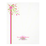 Pink & Green Abstract Floral Design-Light 2 letterhead