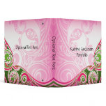 Pink Green Abstract Swirls Avery Binder