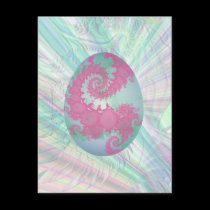 Pink Green and Blue Painted Egg postcards