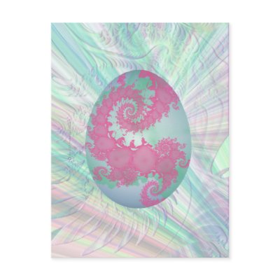 Pink Green and Blue Painted Egg Post Card by Rockangel1