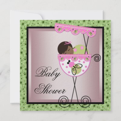 Green  Pink Baby Shower on Pink Green Baby Girl Shower Invitations From Zazzle Com