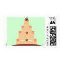 Pink Green Brown Wedding Cake Postage postage