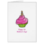 Pink & Green Cupcake 1st Mother's Day Cards