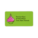 Pink & Green Cupcake green Address Label label