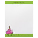Pink & Green Cupcake green Letterhead letterhead