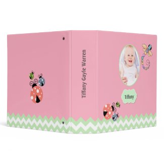 Pink & Green Custom Girl's Baby Book 3 Ring Binder