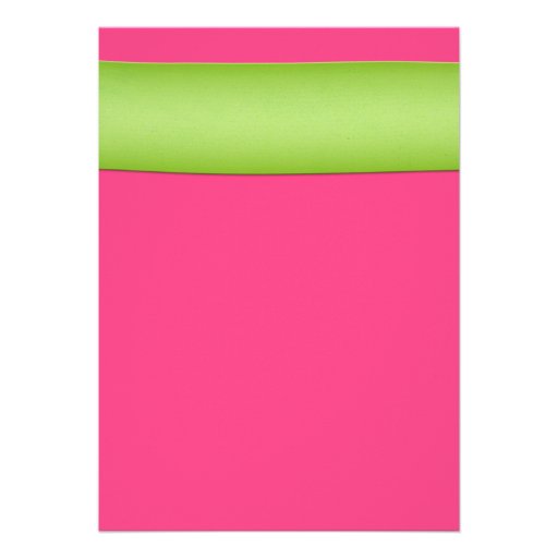 Pink Green Daisy Damask First Communion Invitation