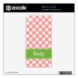 Pink Green Daisy iPhone 4 / 4s Skin Skin For The iPhone 4