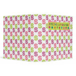 Pink green dollar signs 2" coupon organizer binder