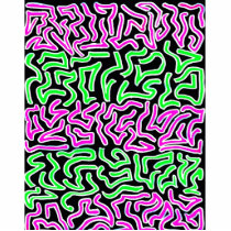 Pink Green doodle shapes on black background Photo Cutout