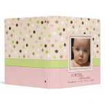Pink + Green Dot Baby Girl Photo Album binders