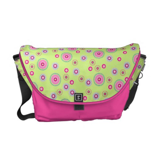 Pink & Green Dotted Dots Messenger Bag