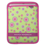 Pink & Green Dotted Dots Personalized iPad Sleeve