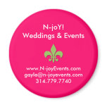 Pink & Green Fleur De Lis Magnet