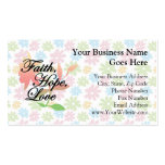 Pink/Green Floral Faith Hope Love Business Card