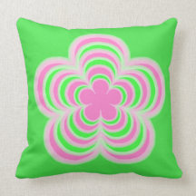 Pink & Green Flower Power Pillow