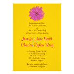 Pink & Green Gerber Daisy Wedding Invitation