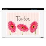 Pink Green Gerbera Daisy 15 Inch Laptop Skin