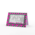 pink green Happy Birthday photo frame cards by DonnasPhotoFrames pink green Happy Birthday photo frame cards
