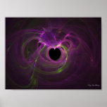 Pink Green Heart Explosion Fractal Kitty Ann posters