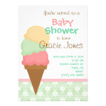 Pink & Green Ice Cream Theme Invitation