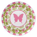 Pink & Green, Mix & Match Patterns Plate