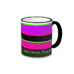 Pink/Green Neon Stripes Coffee Mugs