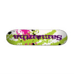 Pink Green Paint Splash Ink Mini Skateboard