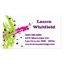 Pink Green Paint Splash Ink Splotch Business Card