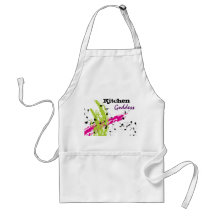 Pink Green Paint Splash Ink Splotch Drop Apron