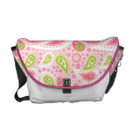 Pink green paisley Rickshaw messenger bag