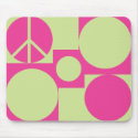 Pink & Green  Peace Dots mousepads