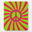 PINK & GREEN PEACE SIGN DESIGN mousepads by dgpaulart PINK & GREEN PEACE SIGN DESIGN mousepads