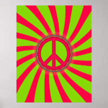 PINK & GREEN PEACE SIGN DESIGN POSTERS