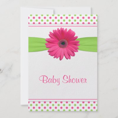 Green  Pink Baby Shower on Pink Green Polka Dot Baby Shower Invitation From Zazzle Com