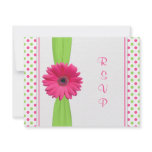 Pink Green Polka Dot Bat Mitzvah Reply Card