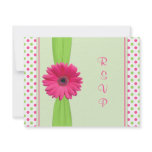 Pink Green Polka Dot Bat Mitzvah Reply Card