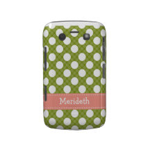 Pink Green Polka Dot BlackBerry Bold Case Cover